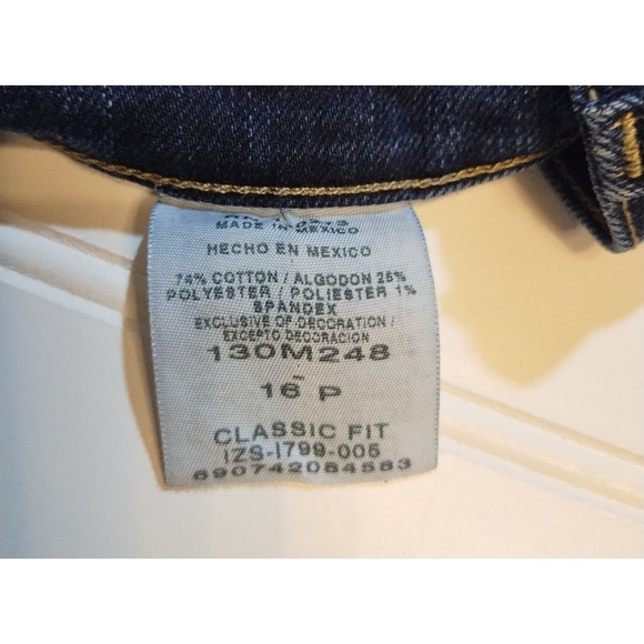 Riders by Lee Womens 16P Classic Fit Straight Leg Jeans Dark Wash Mid Rise - Picture 6 of 9